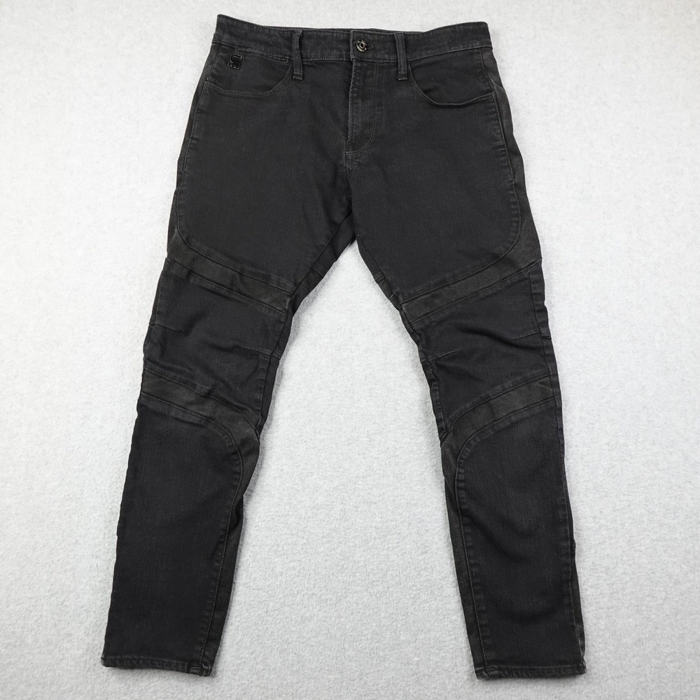 G Star RAW Men's Motac 0 Deconstructed Skinny Jeans Black Waist 30x28 Faded Punk